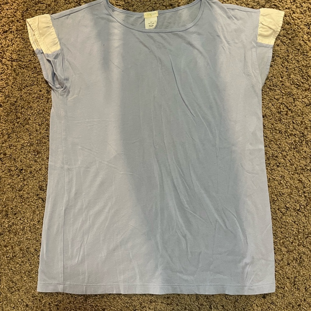 Crewcuts Sky Blue Tee with Cream Details